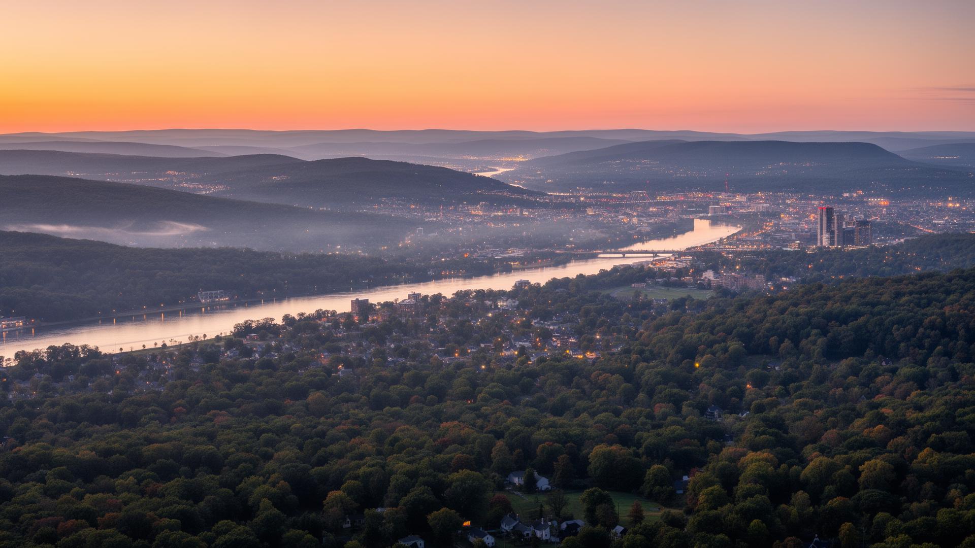 Capital District of New York at sunrise